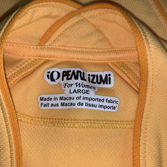 Pearl Izumi Cycling Jersey Womens Large Yellow Orange Tank 1/4 Zip Polyester - Picture 5 of 6